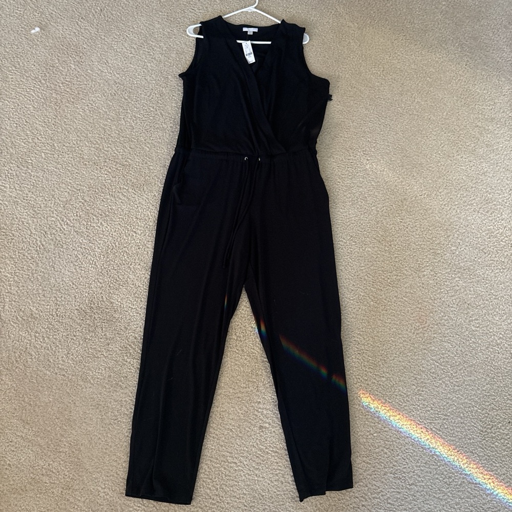 New York & Co. Wrap Drawstring Ankle Jumpsuit